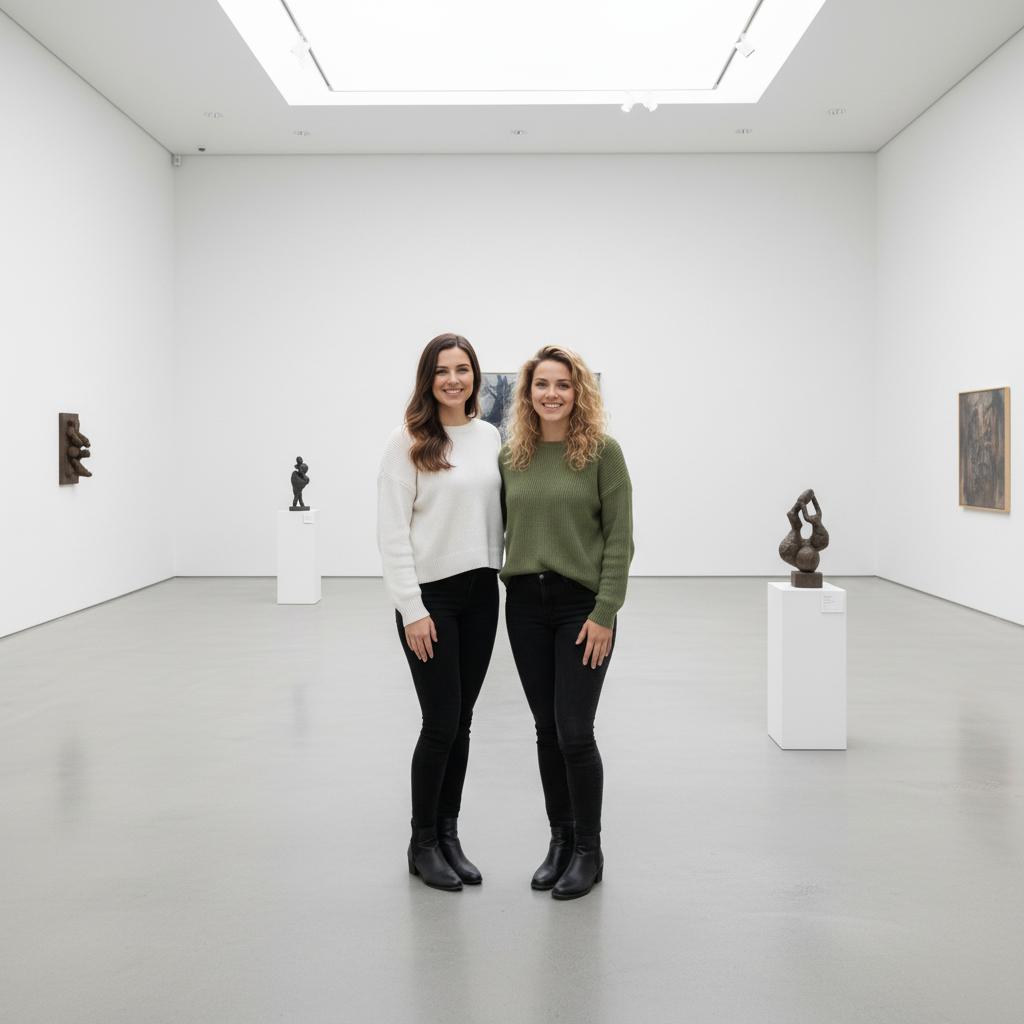 AI-generated group photo style: Art Gallery — Minimal