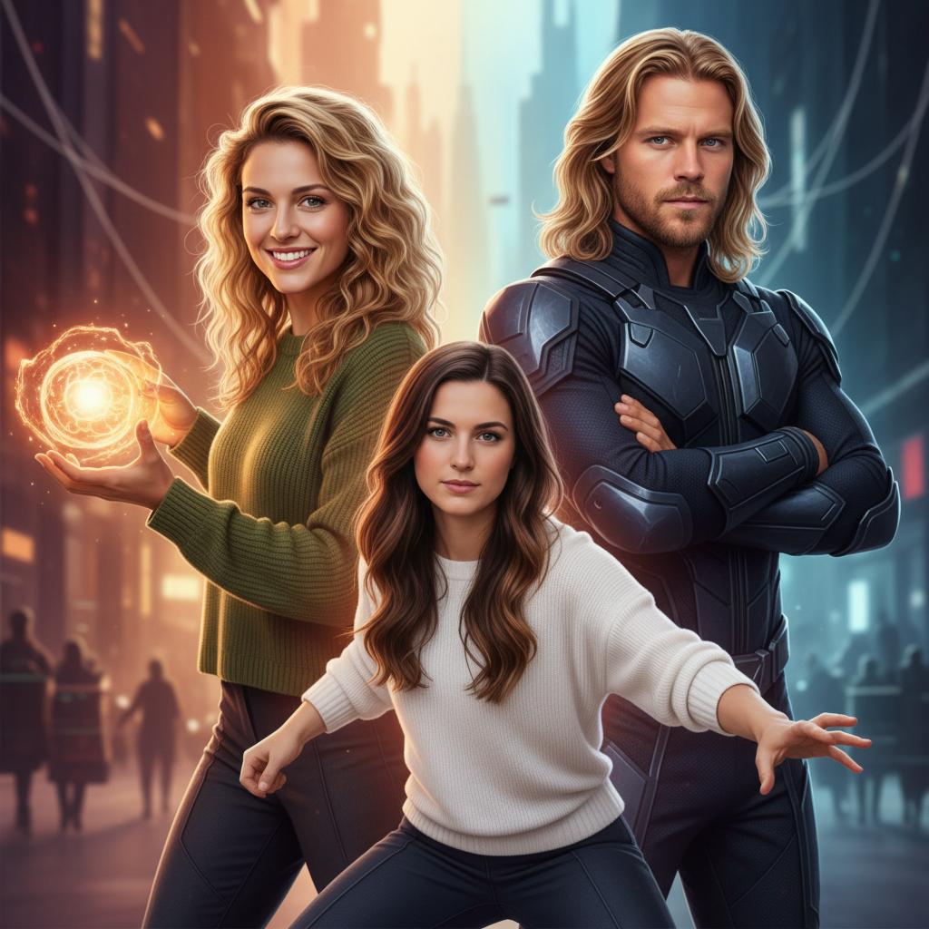 AI-generated group photo style: Comic Book Poster (Realistic)