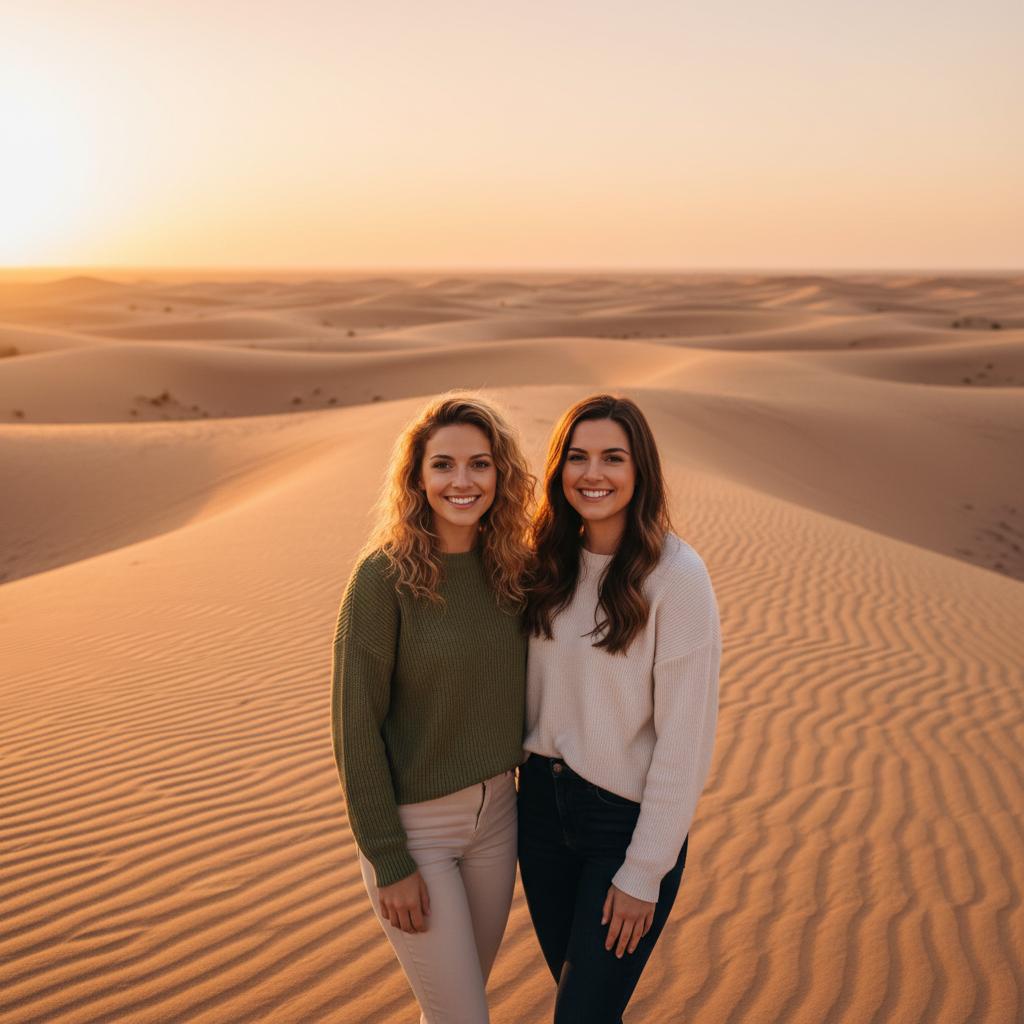 AI-generated group photo style: Desert Dunes