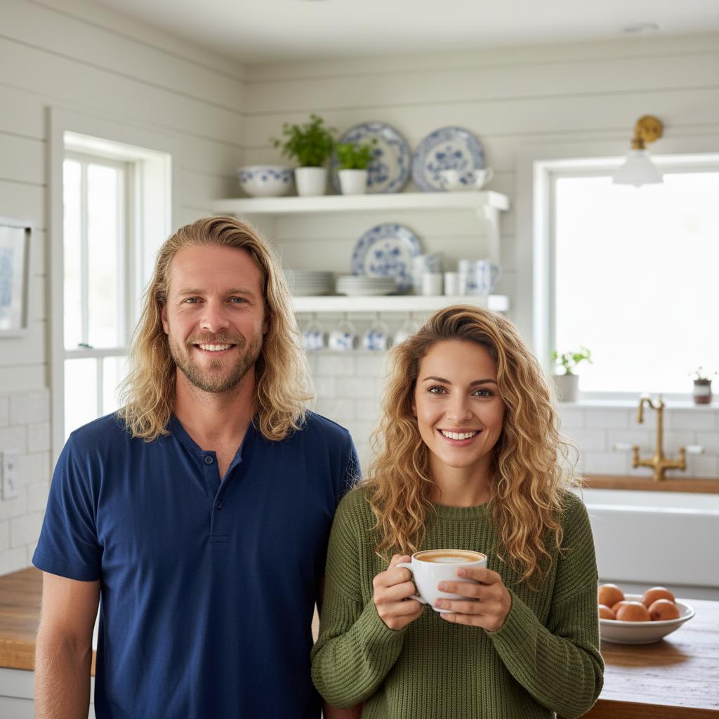 AI-generated group photo style: Interior — Farmhouse Kitchen