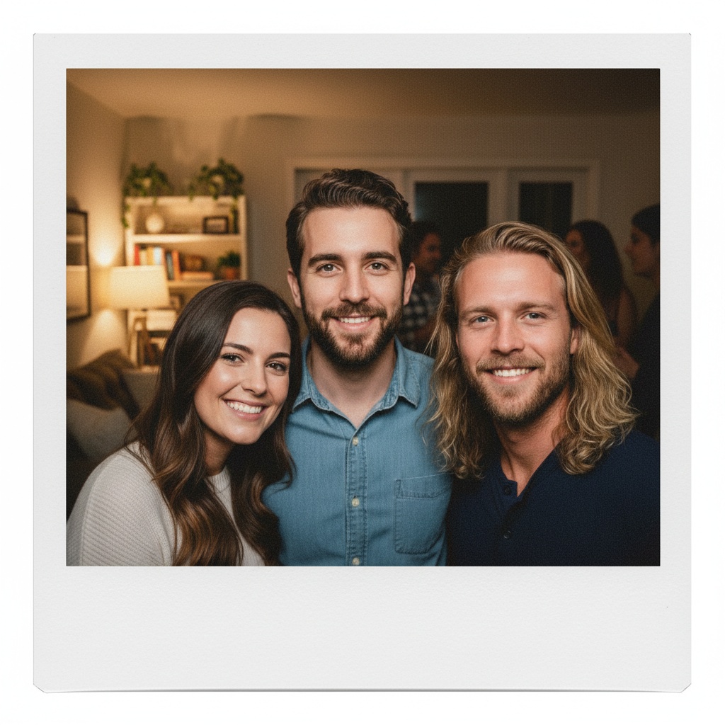 AI-generated friends at a house party