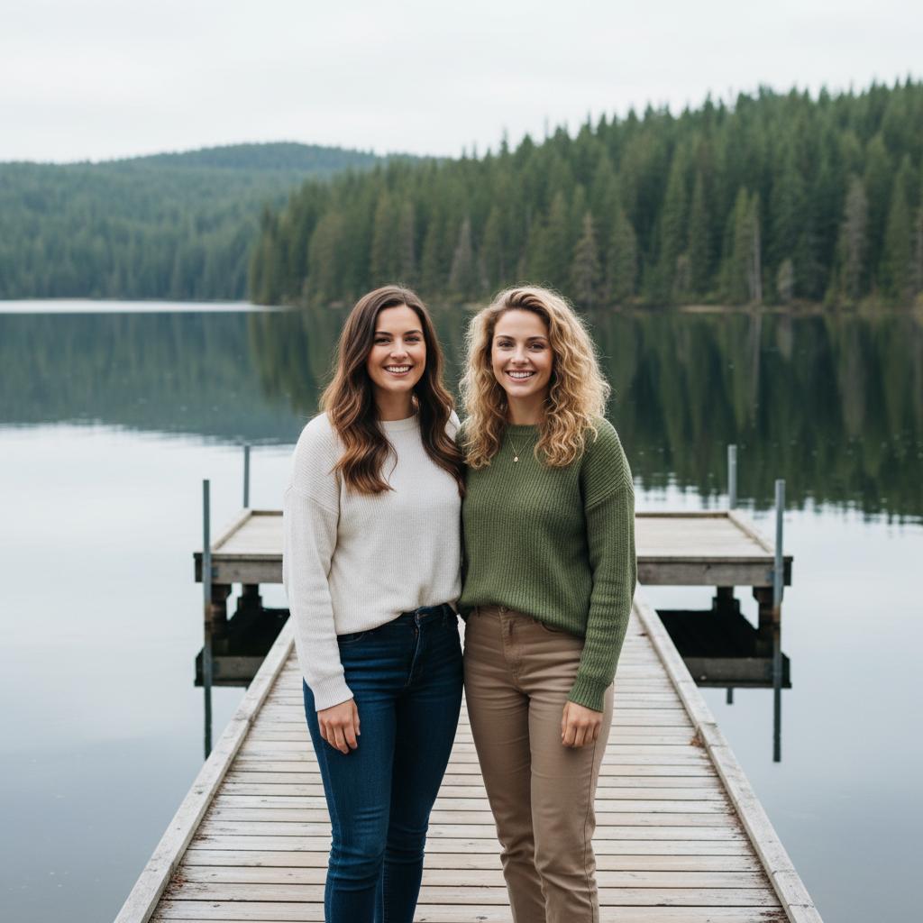 AI-generated group photo style: Scandinavian — Lakeside
