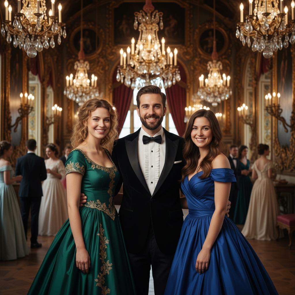 AI-generated group photo style: Venice — Masquerade Ball
