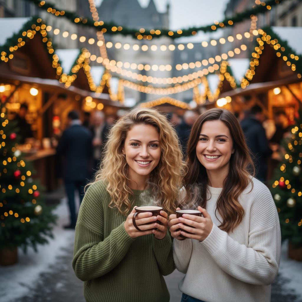 AI-generated group photo style: Winter — Christmas Market